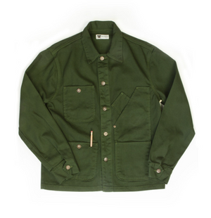 Coverall Jacket Garment Dyed Green